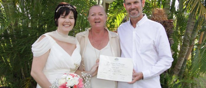 Elopement Marriage Celebrant Townsville with a newly wed couple