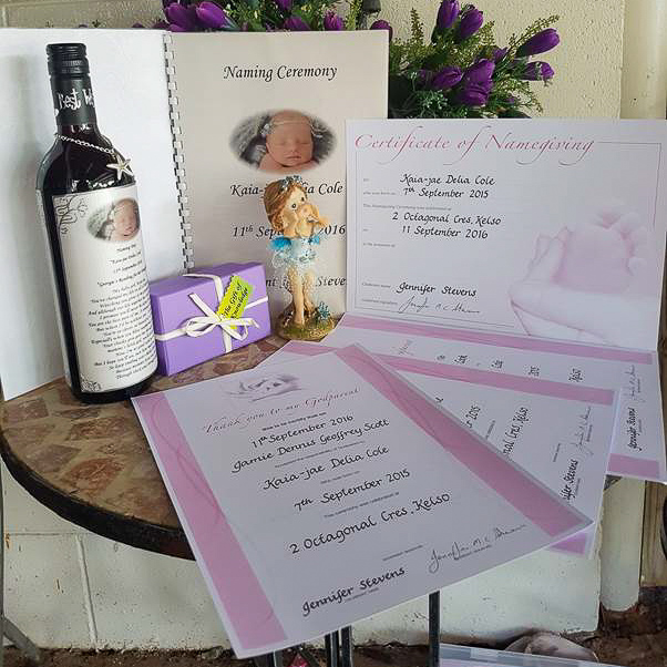Baby naming ceremony package on display